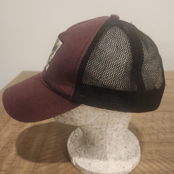 Zaba Mountain Trucker Cap Basketball Hat Mesh Maroon Black Made In TURKEY - Picture 2 of 6